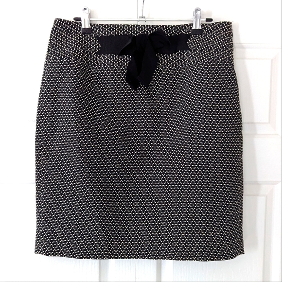 Jupe Crayon Ann Taylor LOFT – Taille 2, Noire à Carreaux Bleus Et Gris, Ruban